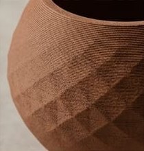 Detalle macro de las líneas de impresión en terracota