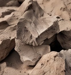 Rocas volcánicas de tono arena